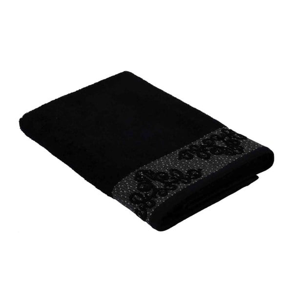 Черна памучна кърпа Дамаск, 30 x 50 cm - Bella Maison