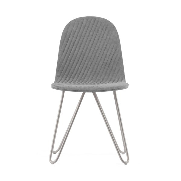 Šedá židle s kovovými nohami Iker Mannequin X Stripe