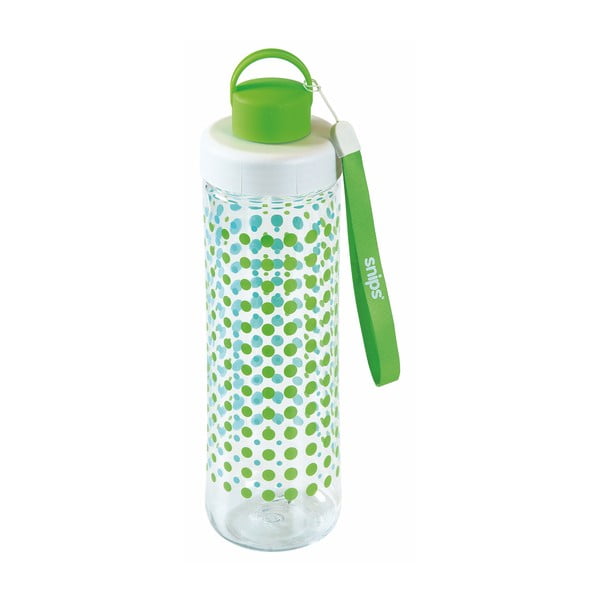 Зелена бутилка за вода Декорирана, 750 мл Pois - Snips