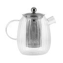 Стъклен чайник с цедка в матово сребрист цвят 1 l Tulip – Vialli Design