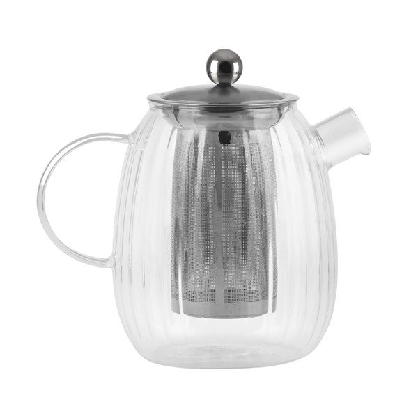 Стъклен чайник с цедка в матово сребрист цвят 1 l Tulip – Vialli Design