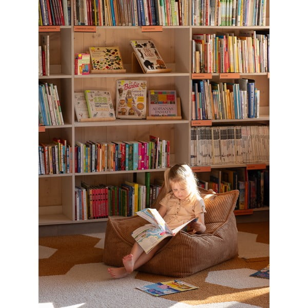 Кафяв детски пуф от рипсено кадифе Chair – Wigiwama-image-1