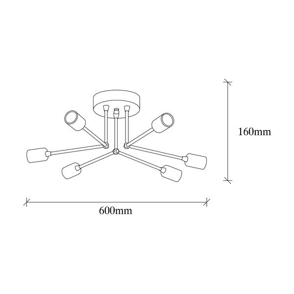 Черно осветително тяло за таван Sparrow – Opviq lights-image-3