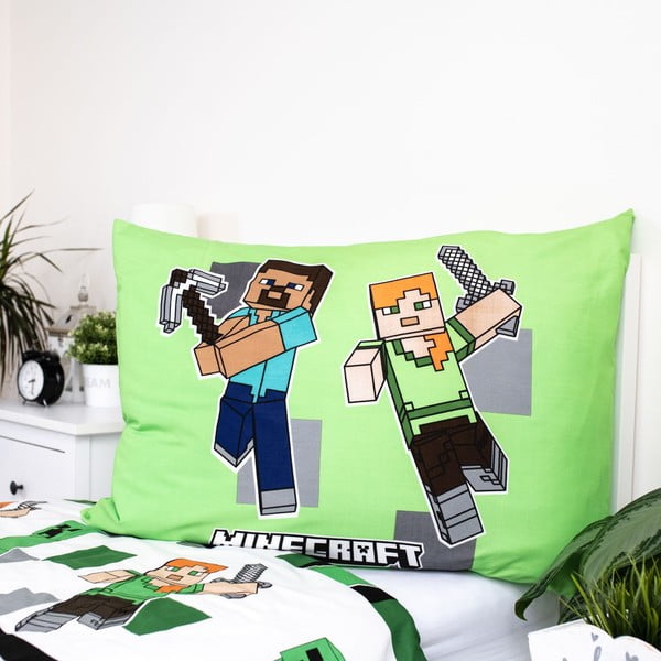 Единично  детско спално бельо от микрофибър 140x200 cm Minecraft – Jerry Fabrics-image-3