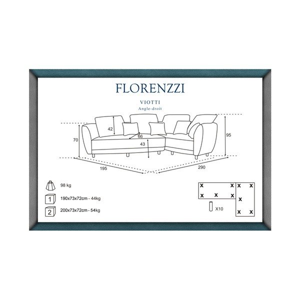 Кафяв и сив диван Viotti, десен ъгъл - Florenzzi-image-4