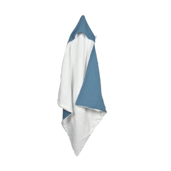 Синя муселинова детска хавлия с качулка 75x75 cm – Bébé Douceur-image-2