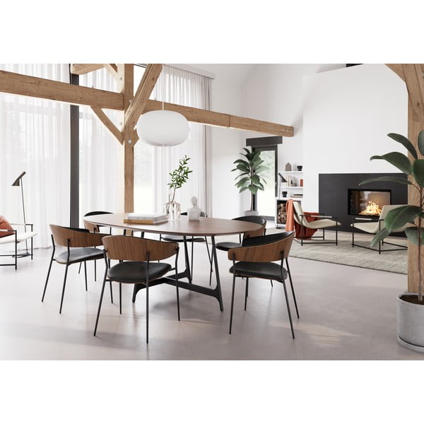 Матово черно трапезен стол с подлакътници Crib – DAN-FORM Denmark-image-1