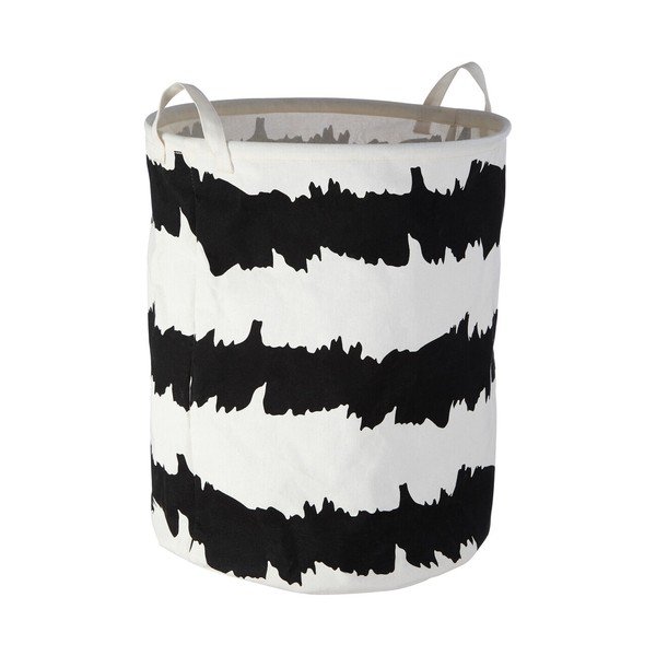 Черно-бял текстилен кош за пране Harga – Premier Housewares-image-1