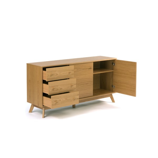 Нисък скрин от декор от дъб  естествен 149x75 cm Kensal – Woodman-image-3