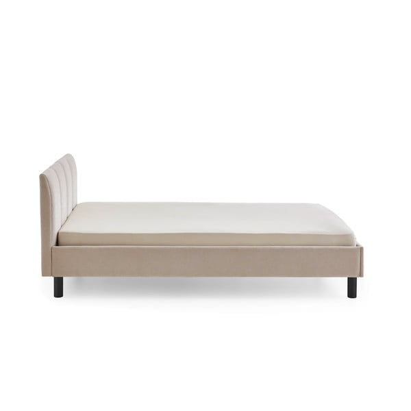 Бежово двойно легло 140x200 cm тапицирано без ламелно дъно Joker – Meise Möbel-image-2