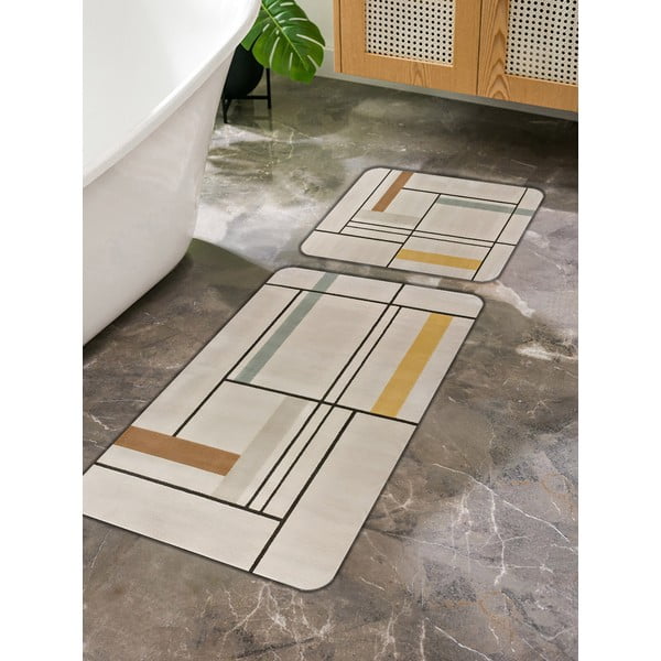 Светлокафяви изтривалки за баня в комплект от 2 бр. 60x100 cm - Mila Home-image-3