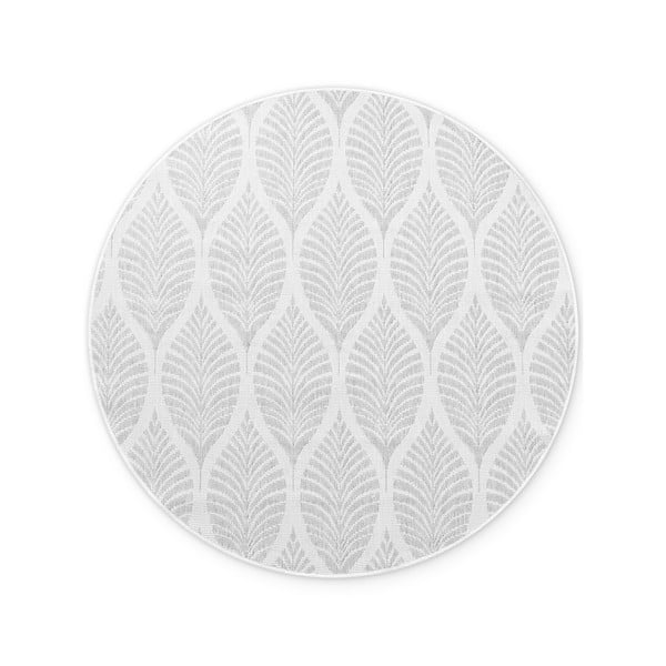 Кръгъл килим за открито и закрито в цвят слонова кост и сиво ø 160 cm Duet Liora – NORTHRUGS