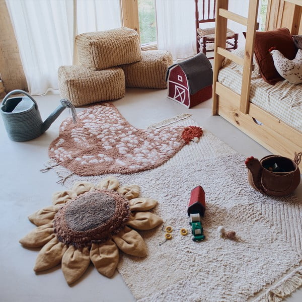 Кафява текстилна детска кошница за играчки 48x32x29 cm Chicken Toffee – Lorena Canals-image-3