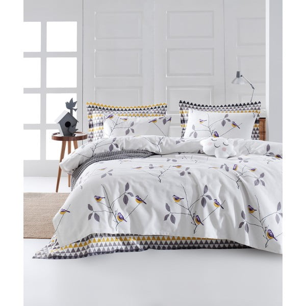 Комплект от покривка за легло и калъфка за възглавница EnLora Home Pavlina White, 160 x 235 cm - Mijolnir