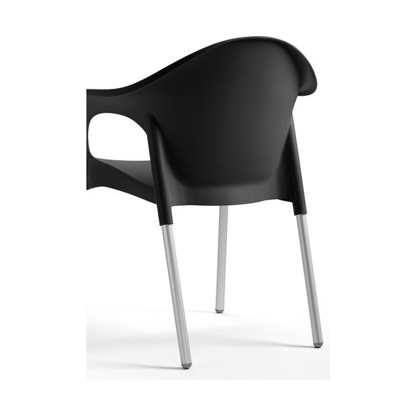 Черен пластмасов градински стол Lisa - Rojaplast-image-1