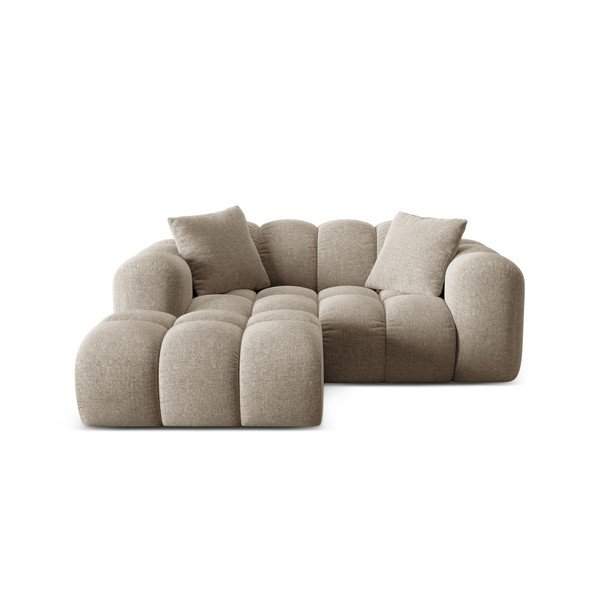 Светлокафяв шенилов ъглов диван (ляв ъгъл) Treno – Cosmopolitan Design