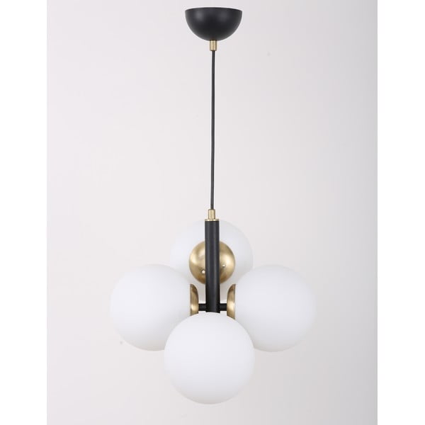 Черно-бяла висяща лампа със стъклен абажур ø 15 cm Forte - Squid Lighting-image-2