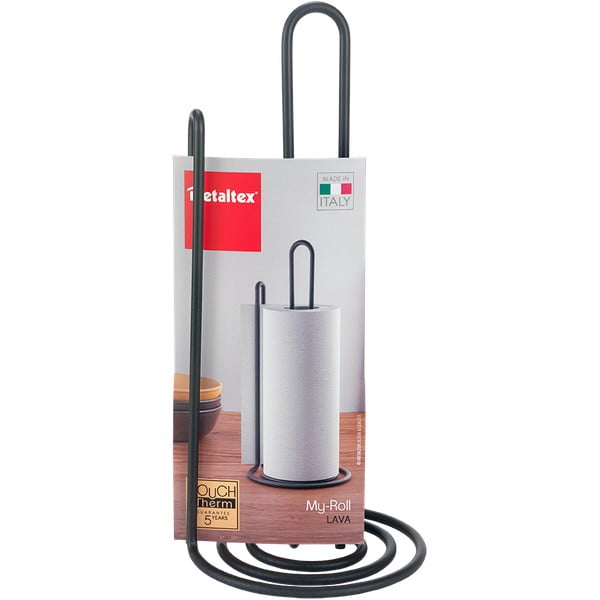 Черен държач за кухненски кърпи My Roll Lava Myroll - Metaltex-image-4