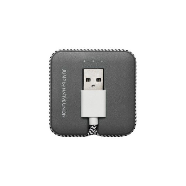 Сива захранваща банка с кабел за зареждане Micro USB Кабел за скок, дължина 45 cm - Native Union-image-1