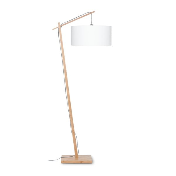 Подова лампа с бял абажур и бамбукова конструкция Andes - Good&Mojo