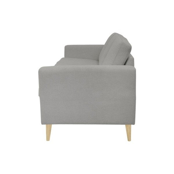 Světle šedá trojmístná pohovka s přírodními nohami Helga Interiors Alex-image-1