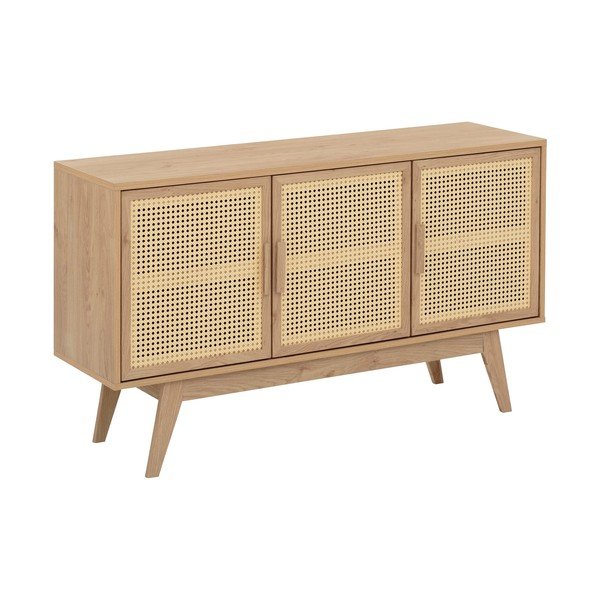 Нисък скрин от декор от дъб  в естествен цвят 128x75 cm Bridget – Støraa-image-2