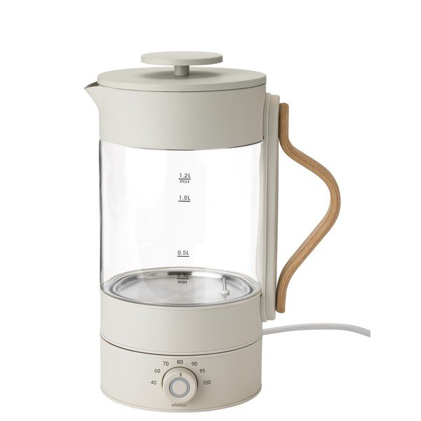Бежова стъклена електрическа кана 1,2 l Emma – Stelton