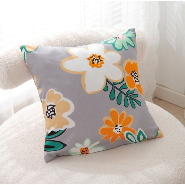 Оранжево-сив чаршаф за единично легло от микросатен, 3 части 140x200 cm Grace - My House-image-2