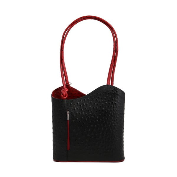 Černočervená kabelka z pravé kůže GIANRO' Straight