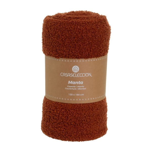 Одеяло от шерпа в тухлен цвят 130x160 cm Sherpa Bouclé – Casa Selección-image-4