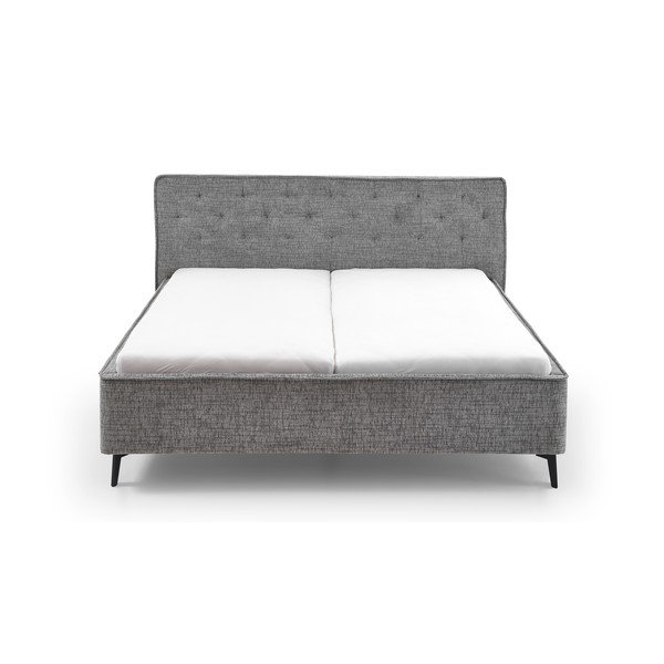 Сиво двойно легло 180x200 cm тапицирано без ламелно дъно Alicante – Meise Möbel-image-3