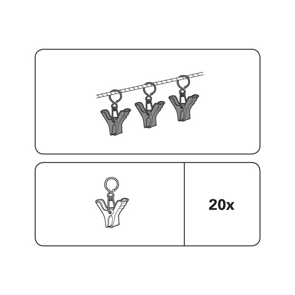 Метални куки за пердета в комплект от 20 броя - Gardinia-image-1
