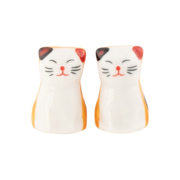 Бяла/оранжева поставка за пръчици 2 бр. от порцелан  за 5 души Cat – Sass & Belle-image-2