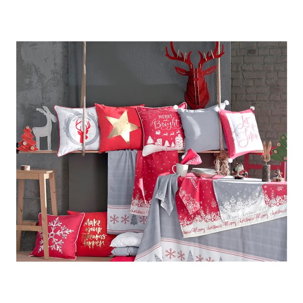 Сива калъфка за възглавница с коледен мотив Mike & Co. NEW YORK Снежинка, 45 x 45 cm Honey - Mike & Co. NEW YORK-image-1