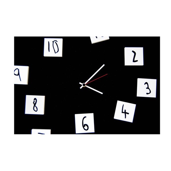 Nástěnné hodiny dESIGNoBJECT.it Changing Clock Black, 50 x 50 cm -image-3