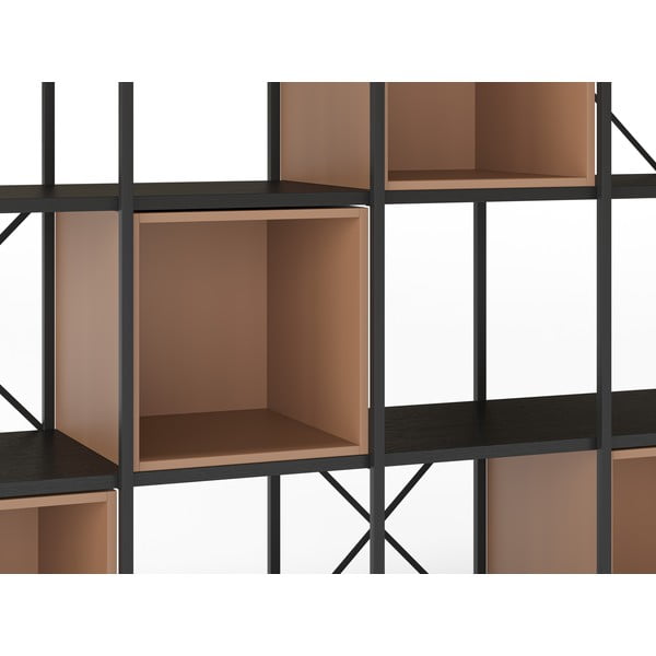 Библиотека в черен и тухлен цвят 140x179 cm Anya – Marckeric-image-4