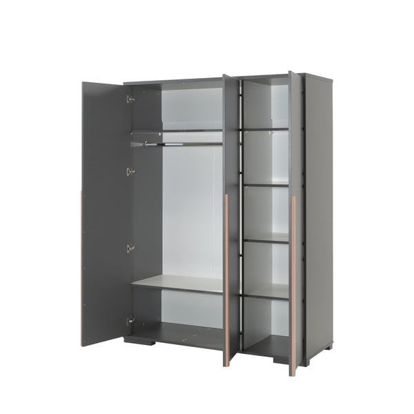 Тъмносив детски гардероб 146x195 cm London – Vipack-image-2