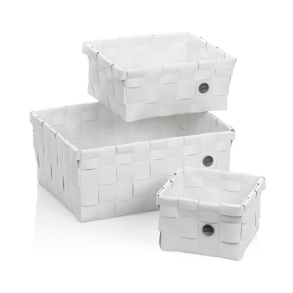 Комплект от 3 бели кошници за съхранение Neo - Kela