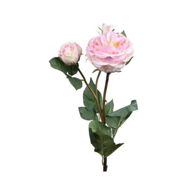 Umělá květina světle růžová růže Ego dekor