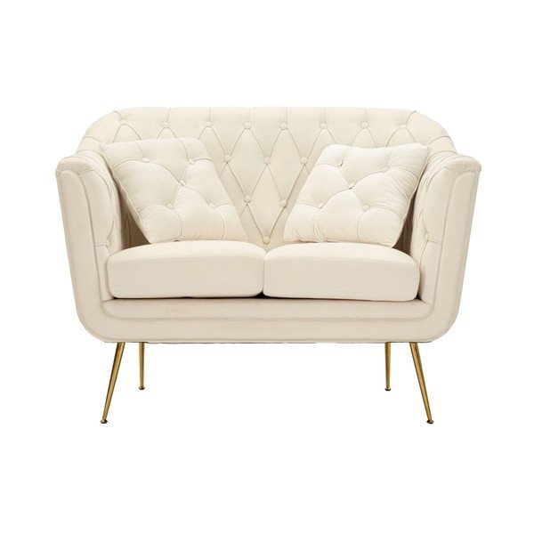 Кремав кадифен диван 130 cm Budapest – Mauro Ferretti