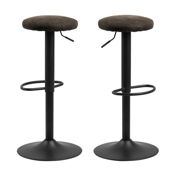 Сив тапициран бар стол с регулируема височина (височина на седалката 62 cm) Finch – Actona-image-4