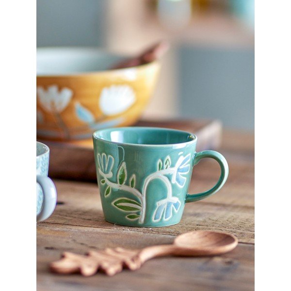 Зелена глинена чаша 380 ml Tangier – Bloomingville-image-1