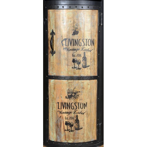 Черен метален шкаф за вино за 9 броя бутилки, 60x155 cm Luni – Interia Home & Living-image-1