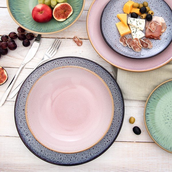 Розова супена керамична чиния ø 20,5 cm Glaze – Orion-image-3