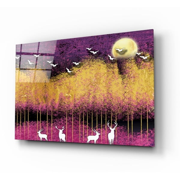 Картина върху стъкло , 72 x 46 cm Birds and Deers - Insigne