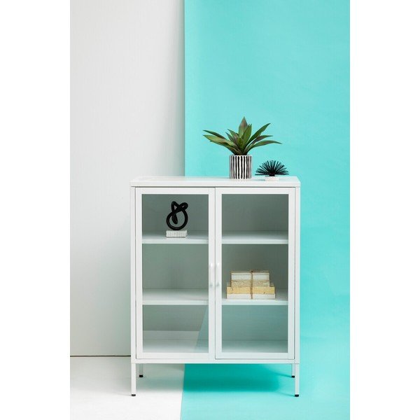 Бяла стоманена витрина 80x102x40 cm Acier – Premier Housewares-image-1