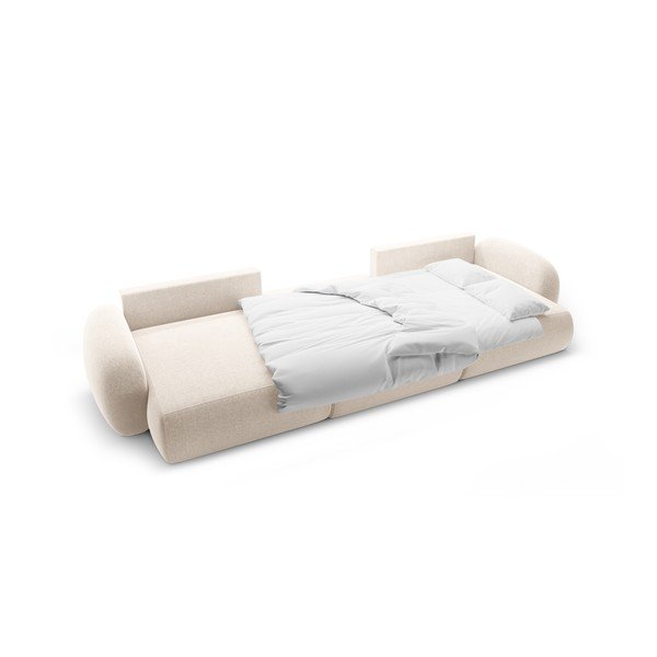 Кремав шенилов сгъваем/с място за съхранение ъглов диван (U форма) Tonale – Cosmopolitan Design-image-3