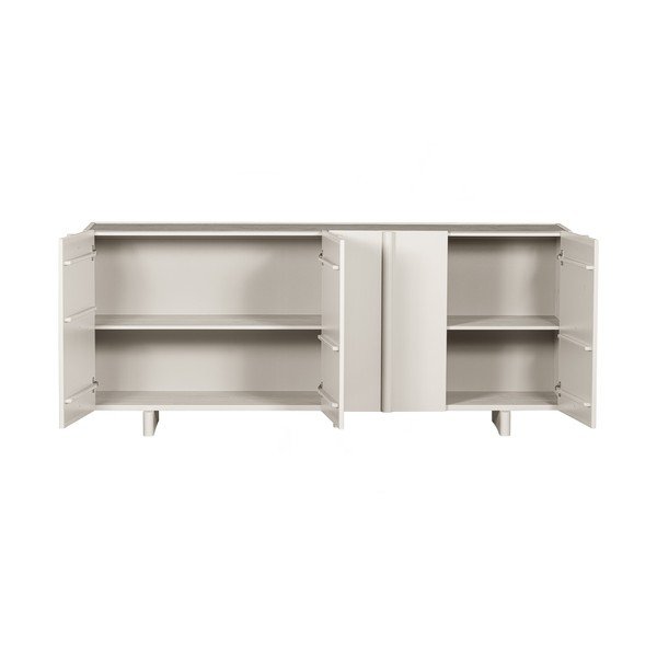 Кремав нисък модулен скрин от борова дървесина 200x85 cm Basu - WOOOD-image-3