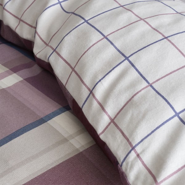 Лилаво единично спално бельо 135x200 cm Check - Catherine Lansfield-image-3