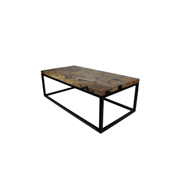 Konferenční stolek z kovu a teakového dřeva HSM collection, 120 x 60 cm